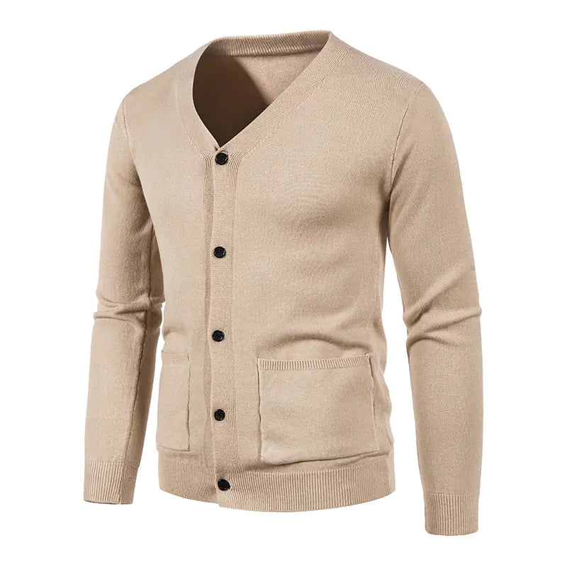Casual Solid Color Sweater Jacket for Men