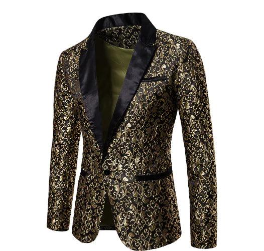 Men's Casual Formal Floral Suit Jacket