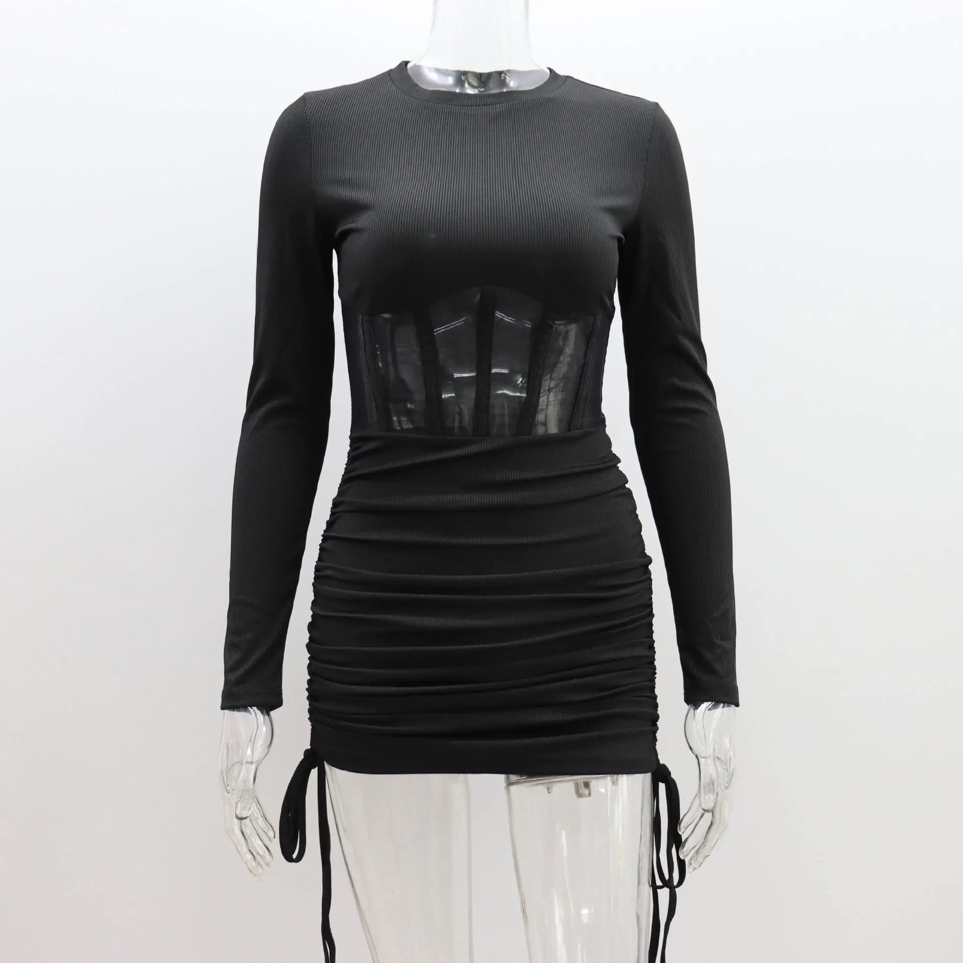 Women's Hollow Waist Mesh Dress