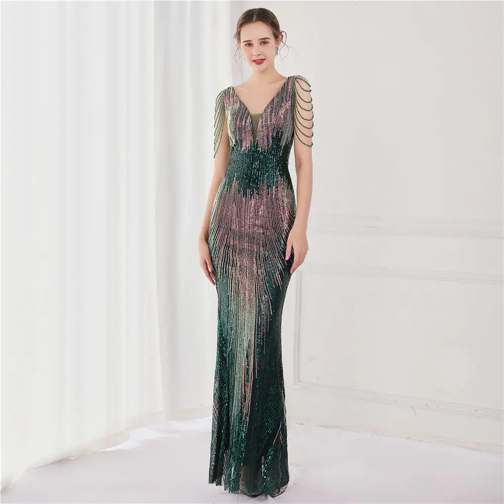 Elegant Sequins Fishtail Formal Dress for Women