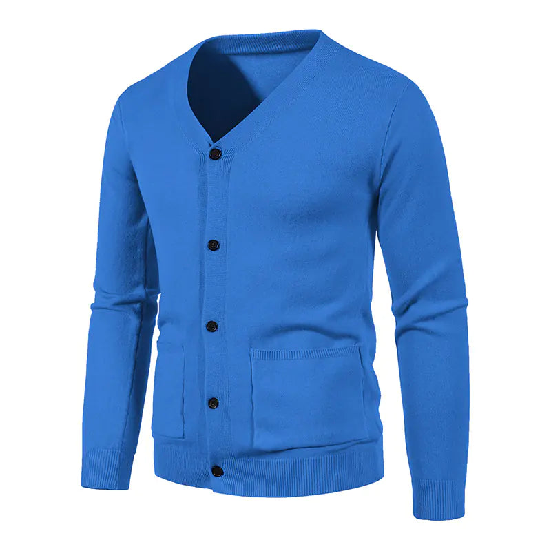 Casual Solid Color Sweater Jacket for Men
