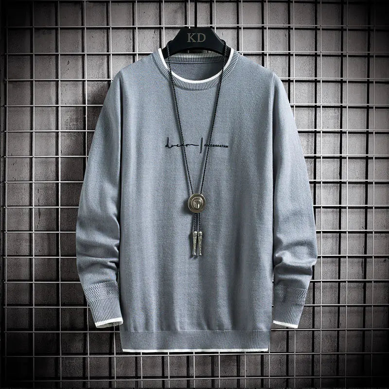 2023 Korean Fashion Long Sleeve Pullover Sweater for Men