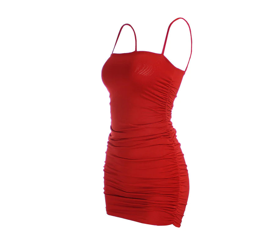 Solid Color Strapless Bodycon Dress