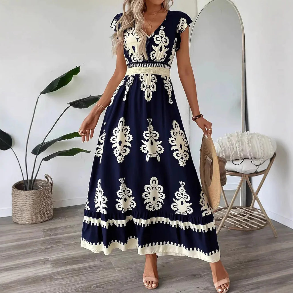 Women's Beach Print Swing Dress