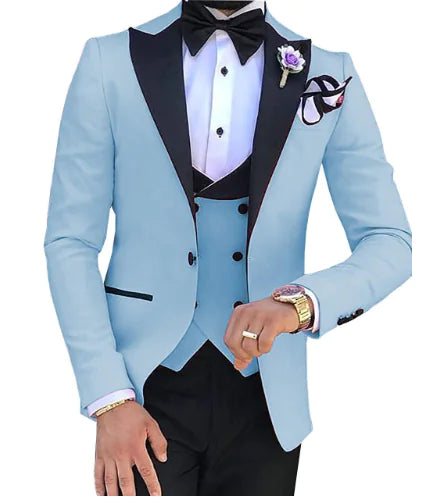 Men's 3-Piece Suit Set for Weddings and Events