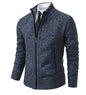 Men's Solid Color Stand Collar Zip-Up Jacket