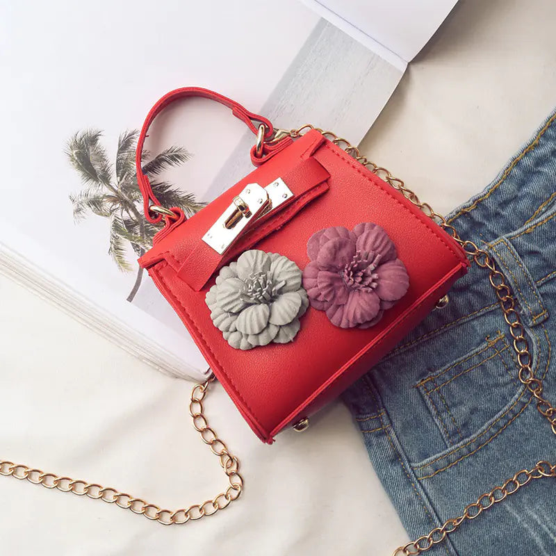 Mini Floral Kelly Bag for Girls - Trendy Shoulder Purse