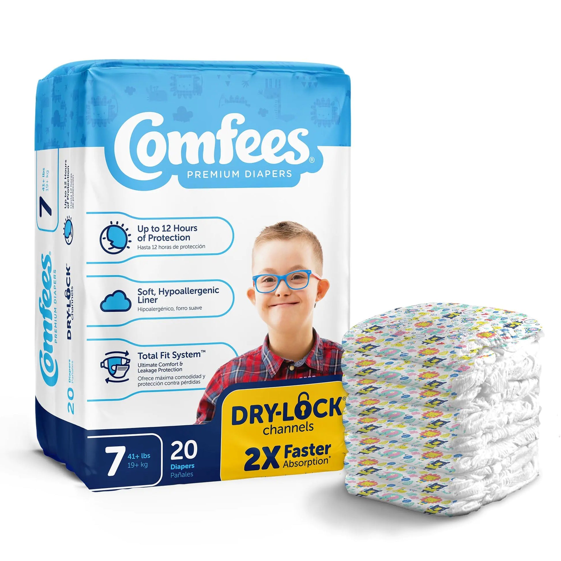 Comfees Baby Baby Diaper Size 7 Over 41 lbs. CMF-7 20 Ct