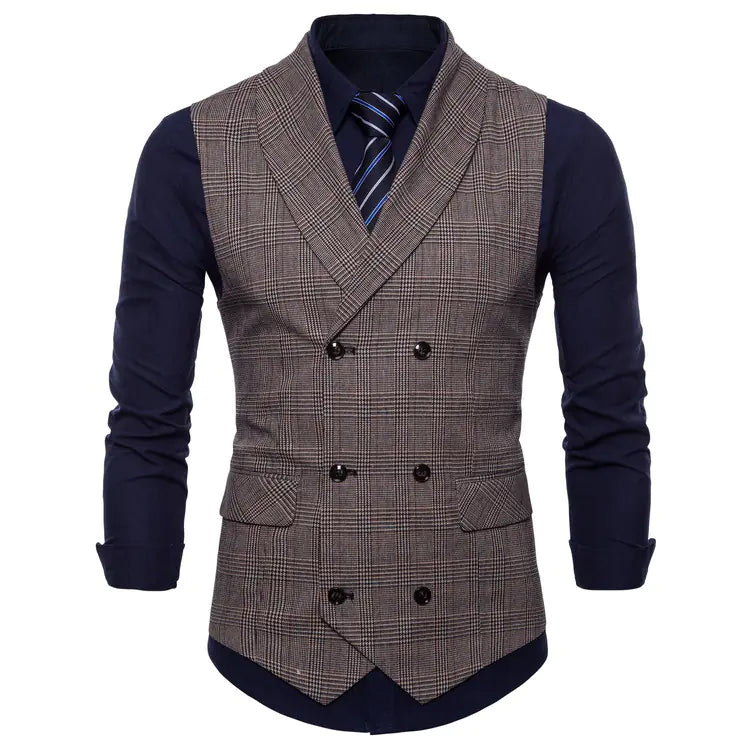2018 Men's Fashion Plaid Vest for Business Wear