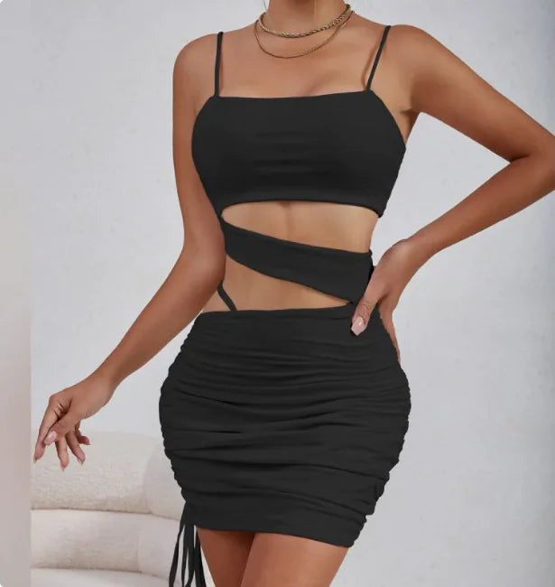 Strappy Pleated Dress