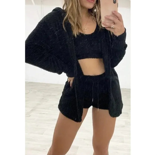 Three-piece Homewear Long-sleeved Plush Fashion Casual Three-piece Suit