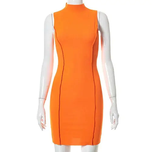 Ribbed Sleeveless Bodycon Summer Dresses For Women