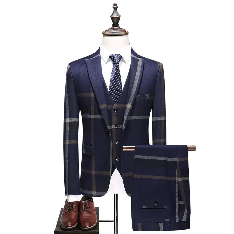 2018 Men's Casual Slim Fit 3-Piece Suit Set