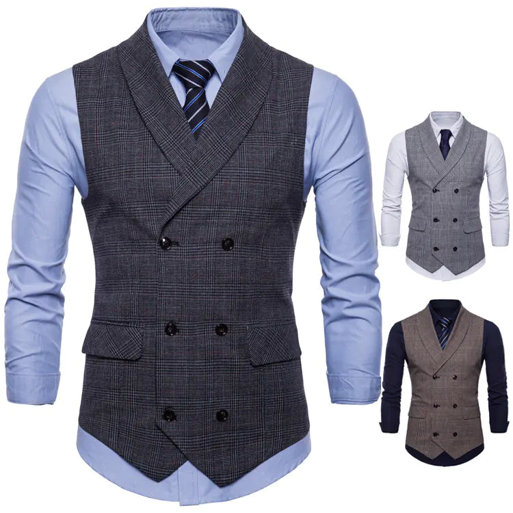 2018 Men's Fashion Plaid Vest for Business Wear