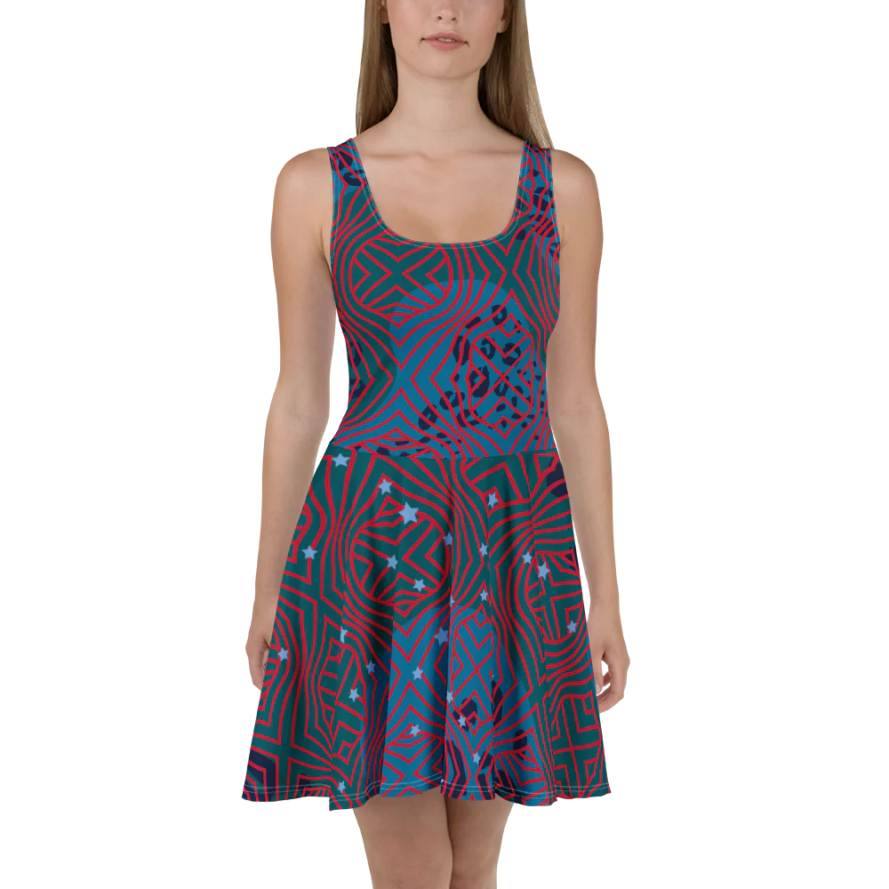 Vibrant Skater style Dress R&J Hat Off
