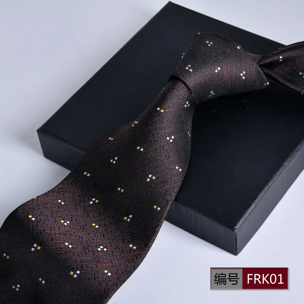 Men's Formal 8cm Striped Tie for Weddings and Business