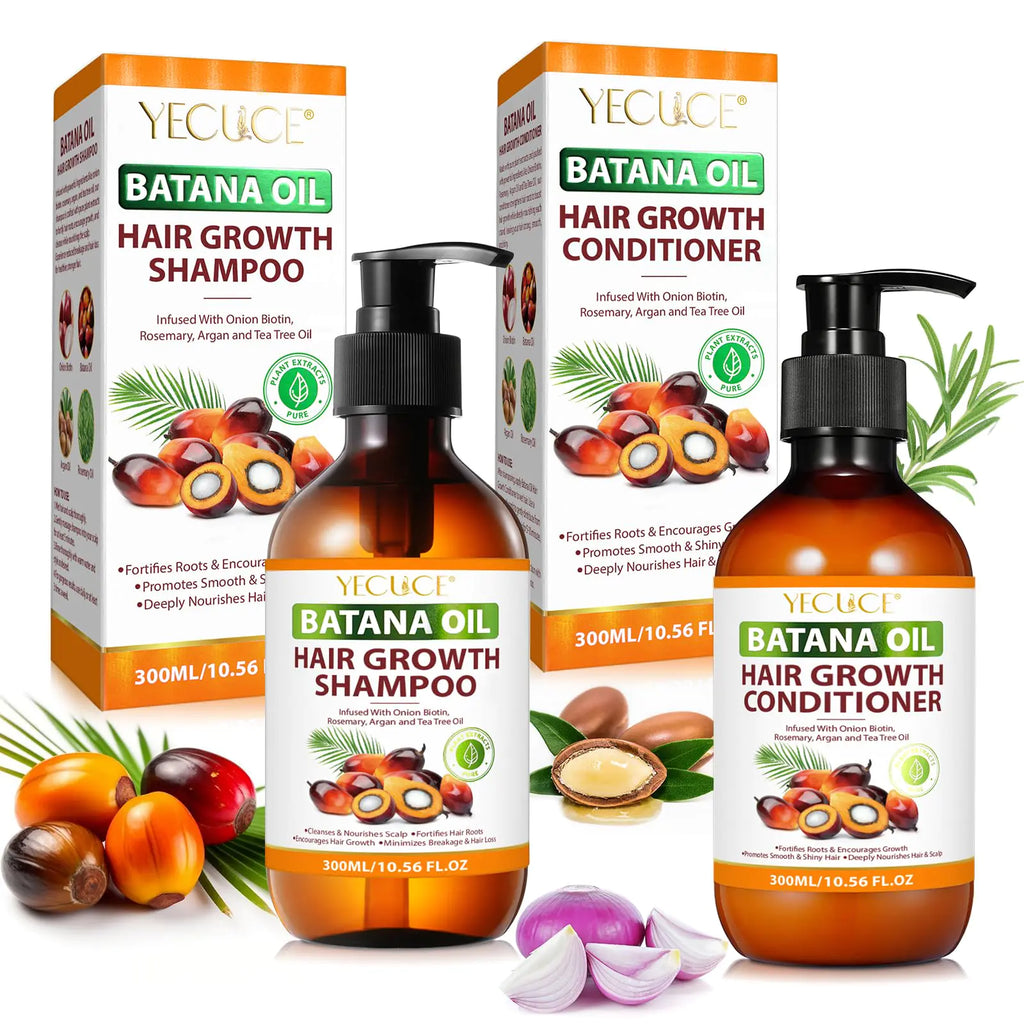 Batana Oil Shampoo and Conditioner SetBatana With Onion Shampoo for Hair Growth for Thinning Hair and Hair Loss Hair Growth Shampoo and Conditioner Set for All Style Hair for Men & Women