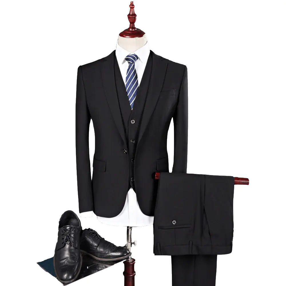 Men's Slim Fit Solid Color Suit Set for Weddings
