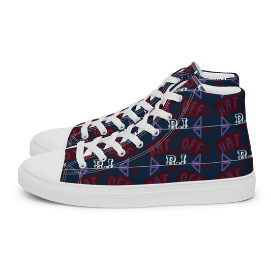 Men's High Top Canvas Shoes R&J Hat Off Brand