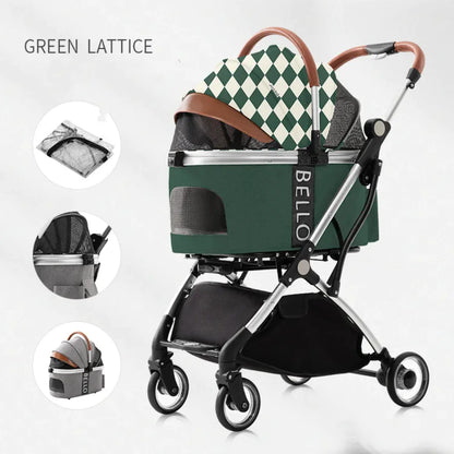 Foldable Four-Wheel Pet Stroller