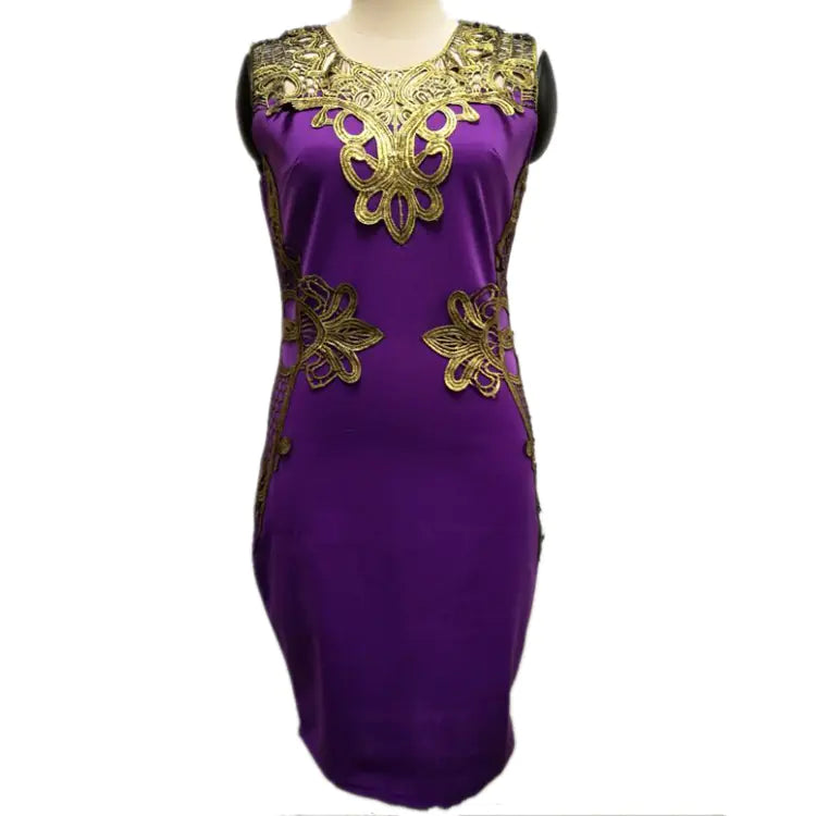 Elegant Lace Appliqué Sleeveless Dress