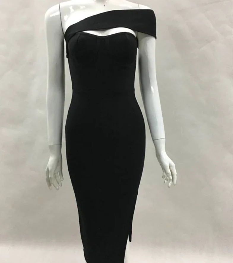 Off-Shoulder Cutout Bandage Dress