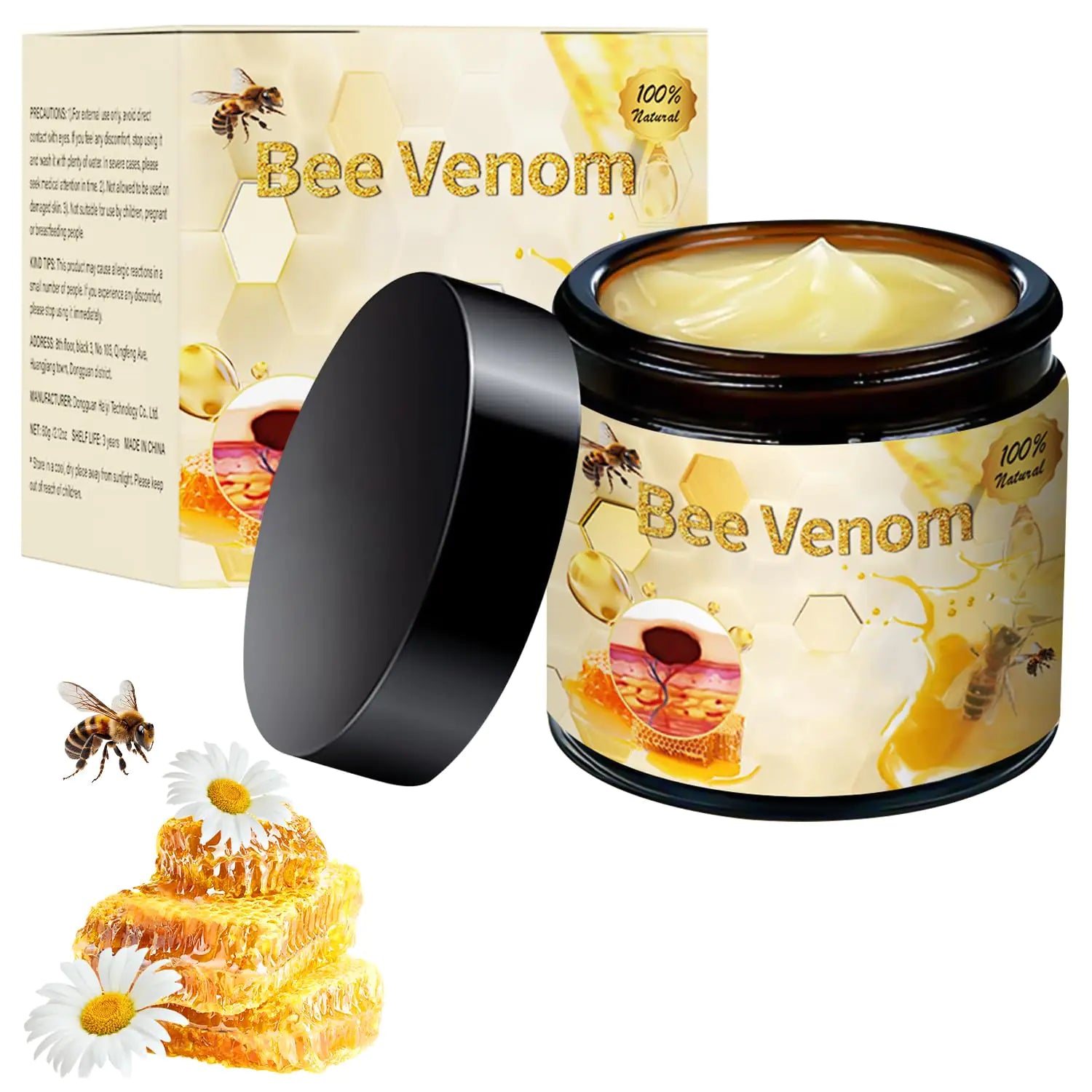 Bee Venom Cream New Bee Venom Skin Treatment Cream Professional Natural Bee Venom Repair Cream Gel Bee Venom Skin Cream for All Parts of The Body (1 Pack)