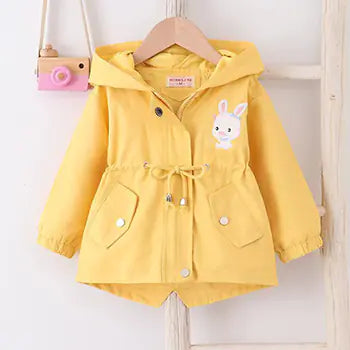 Cute Rabbit Hooded Windbreaker for Kids' Casual Wear