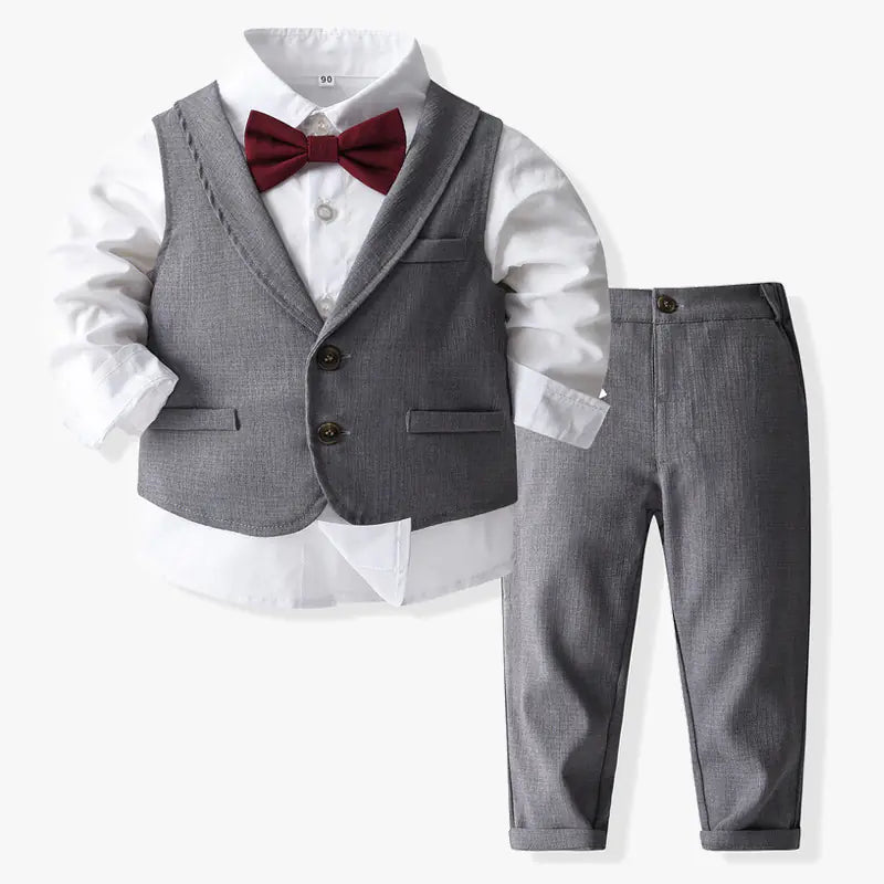 Boys' Formal Suit Set for Autumn Events (3 Pieces)