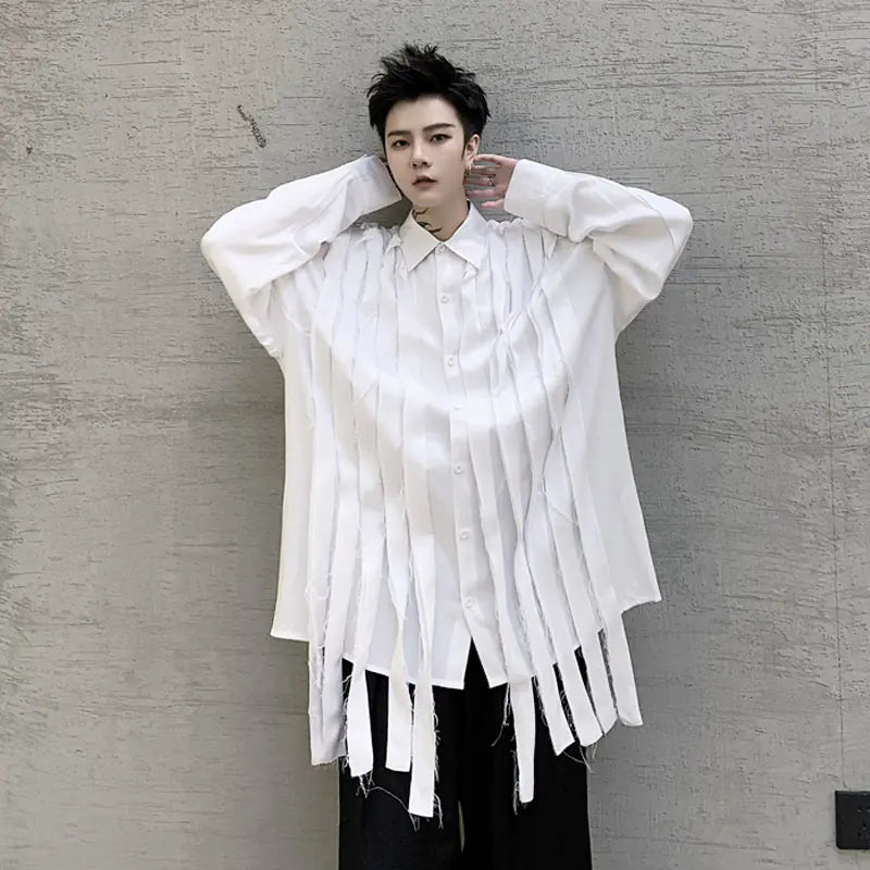Designer Fringe Shirt for Men - Long Sleeve Fashion