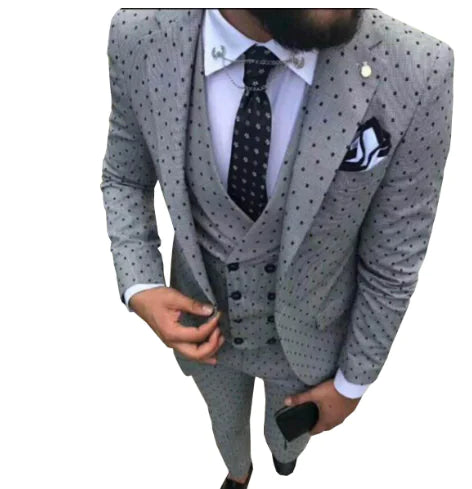Men's Three-Piece Suit Set for Business and Weddings