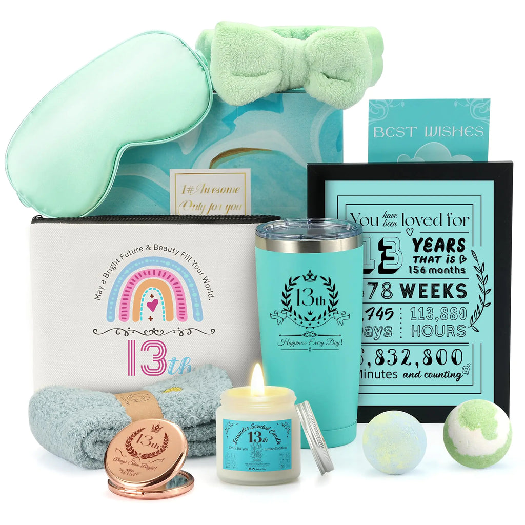 13 Year Old Girl Gifts 11pcs Spa Gift Basket Set for 13th Birthday Gifts for Girls Happy 13th Birthday Gift Ideas for Daughter Niece Granddaughter 13th Birthday Gifts for Her Teen Girls
