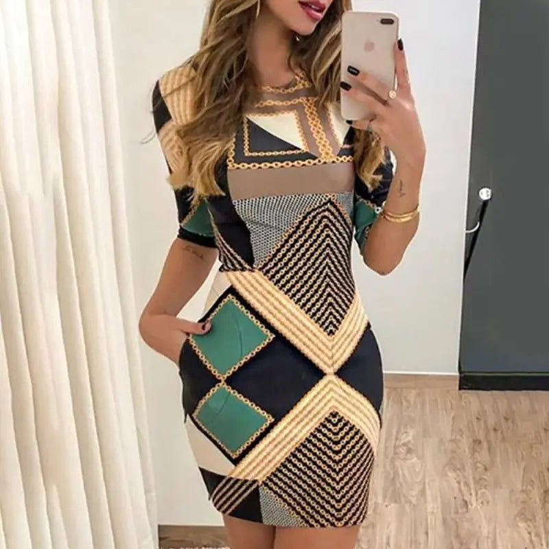 Slim Fit Printed Bodycon Dress