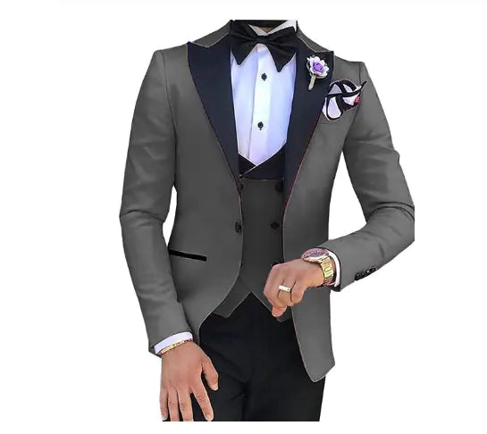 Men's Slim Fit 3-Piece Suit for Weddings and Events
