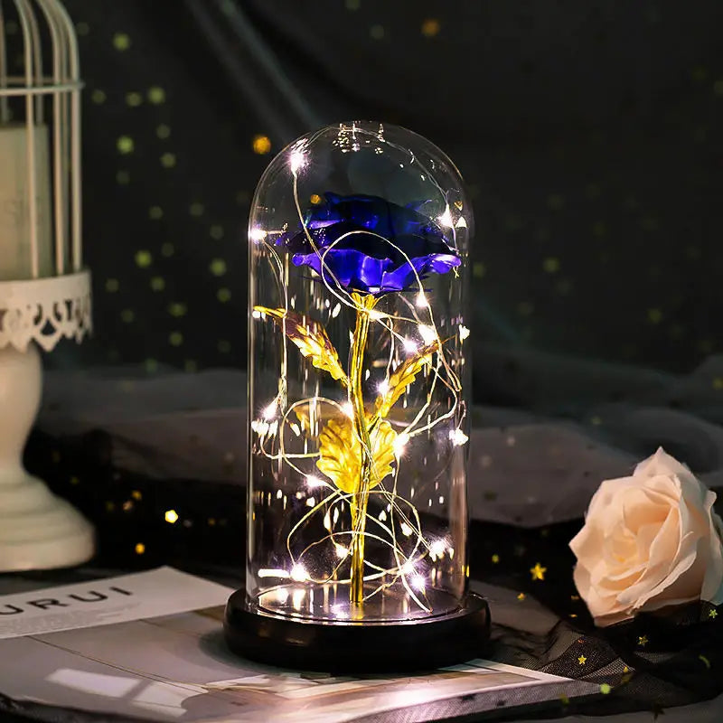 Eternal Flower Glass Cover with Battery - Valentine's Gift