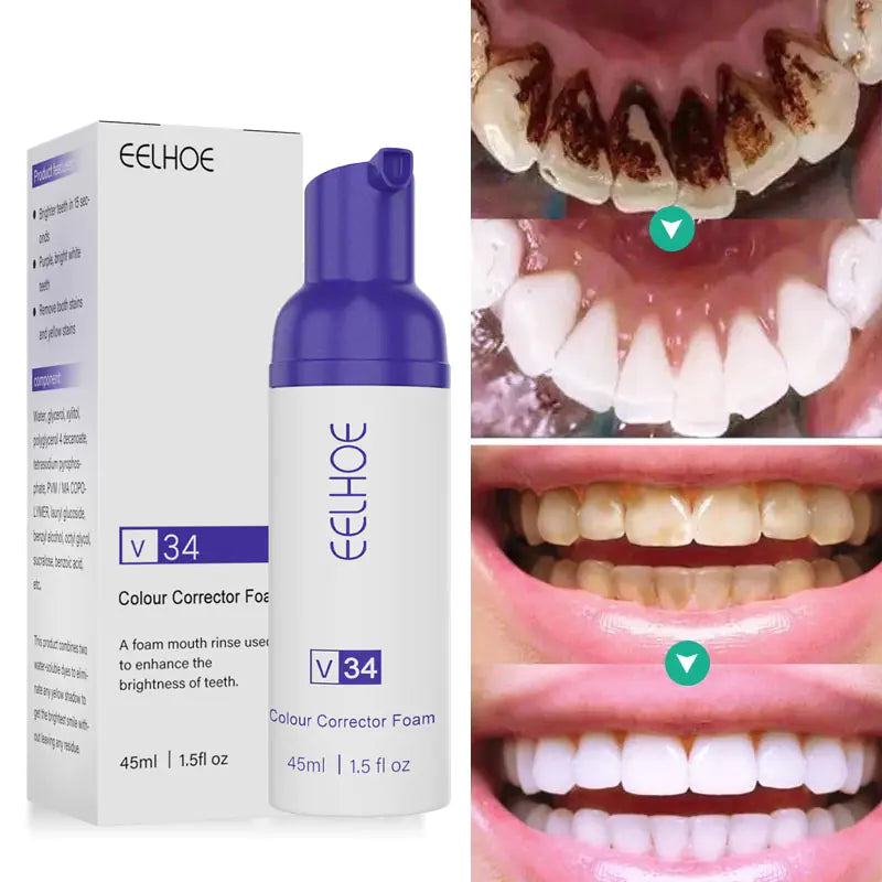 Black & Yellow Tooth Stain Foam Whitening Toothpaste