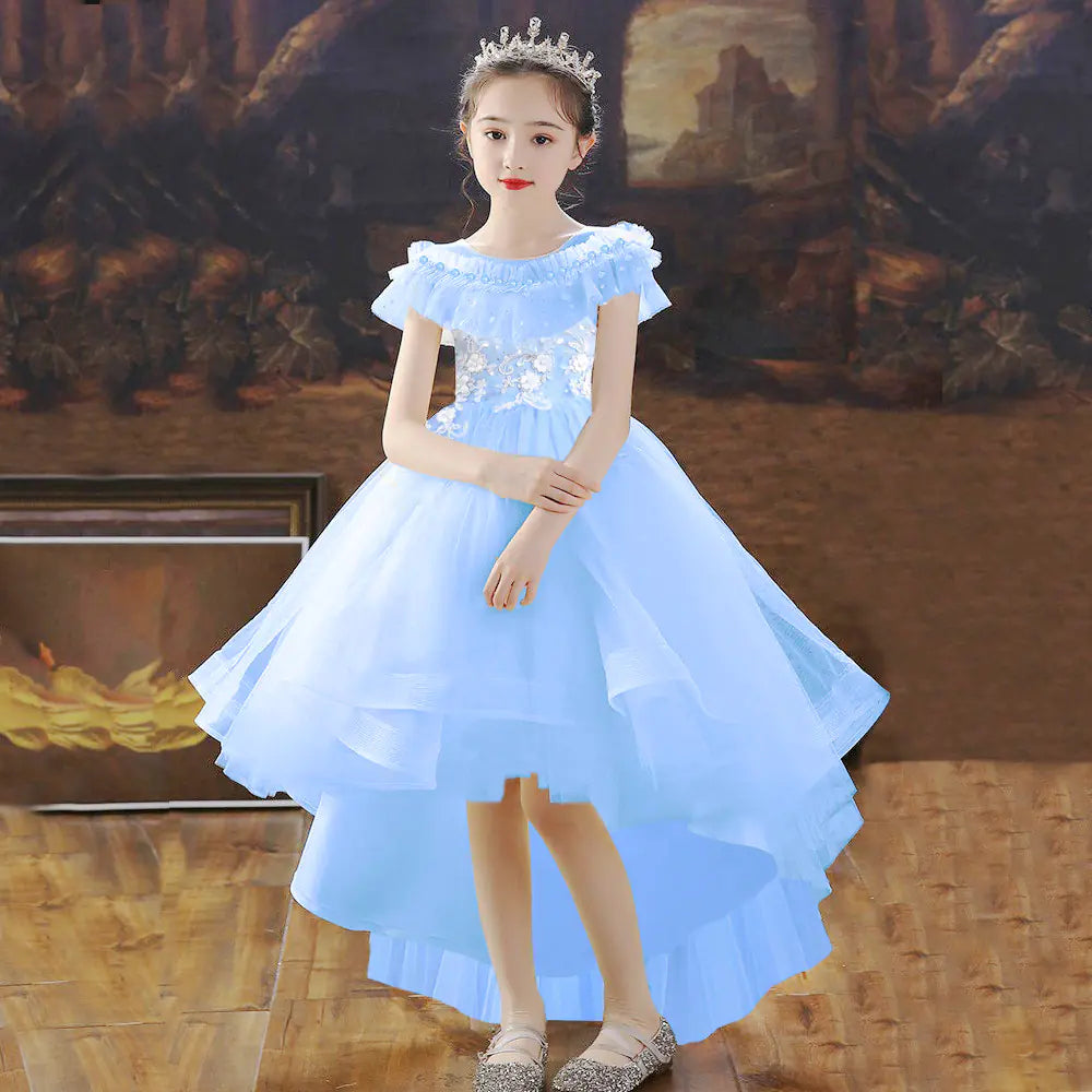 High-End European American Flower Girl Dress for Kids