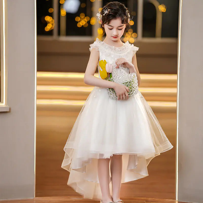 High-End European American Flower Girl Dress for Kids
