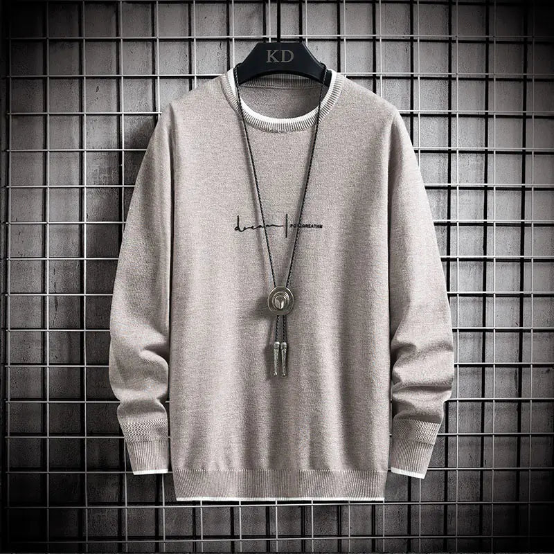 2023 Korean Fashion Long Sleeve Pullover Sweater for Men
