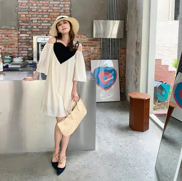 One-Piece Shoulder Strap Dress for Mothers and Kids