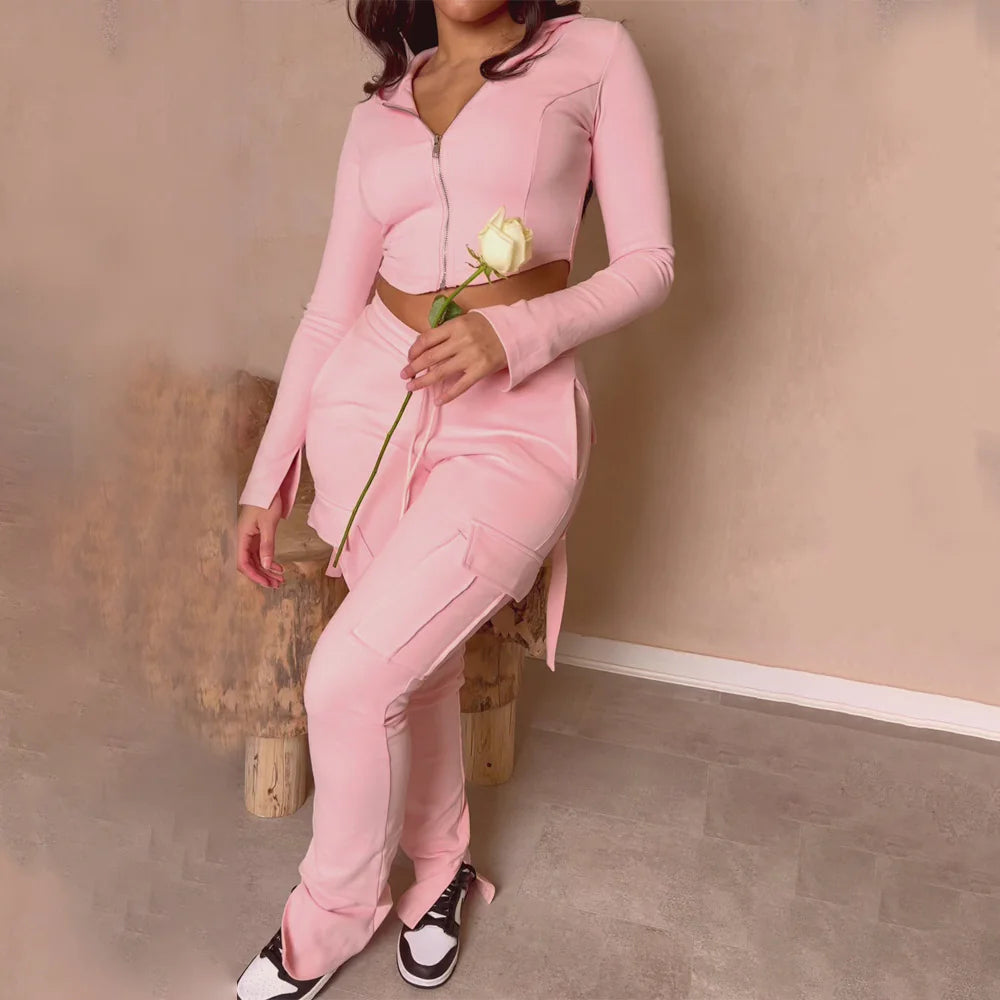 Urban Ease High-Waist Cargo Suits