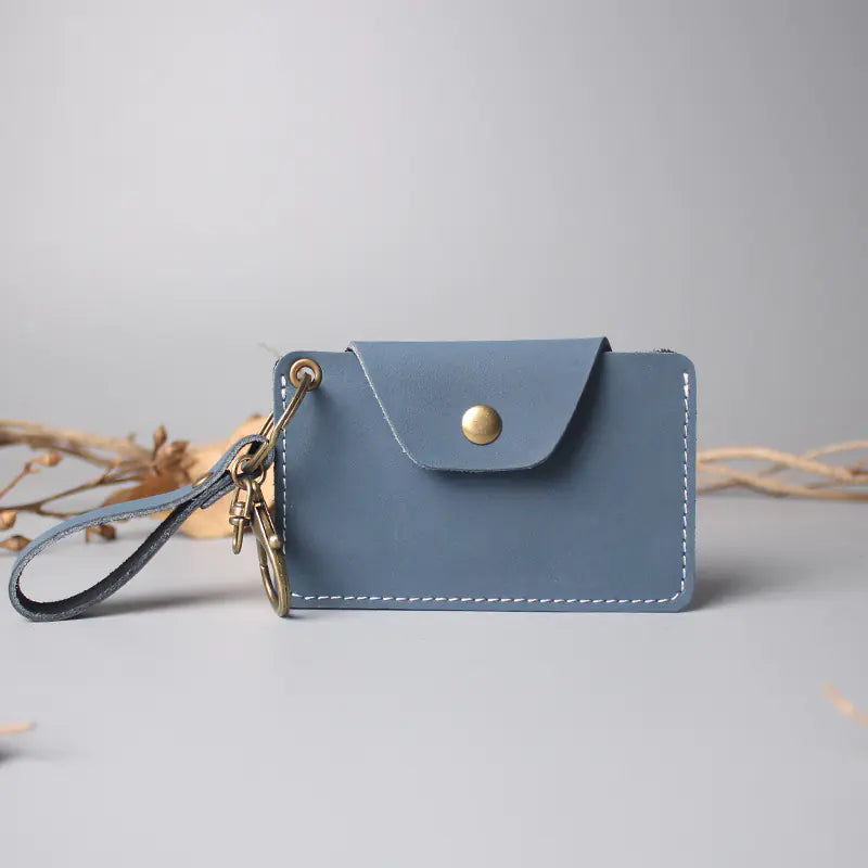 Cowhide Leather Card Holder with Coin Purse