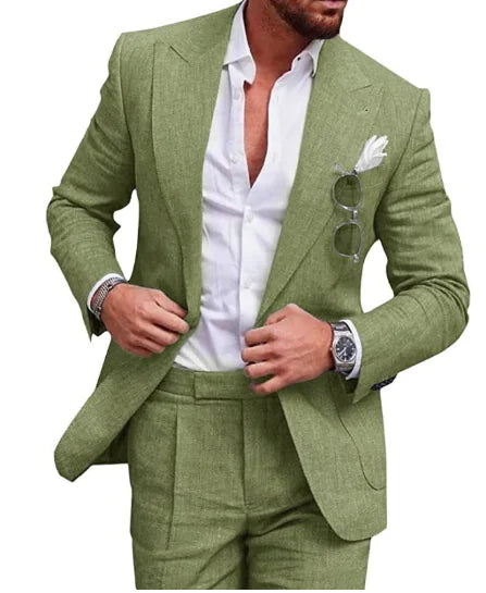 Norbert Men's Linen Suits - New Large Size Two-Piece Set