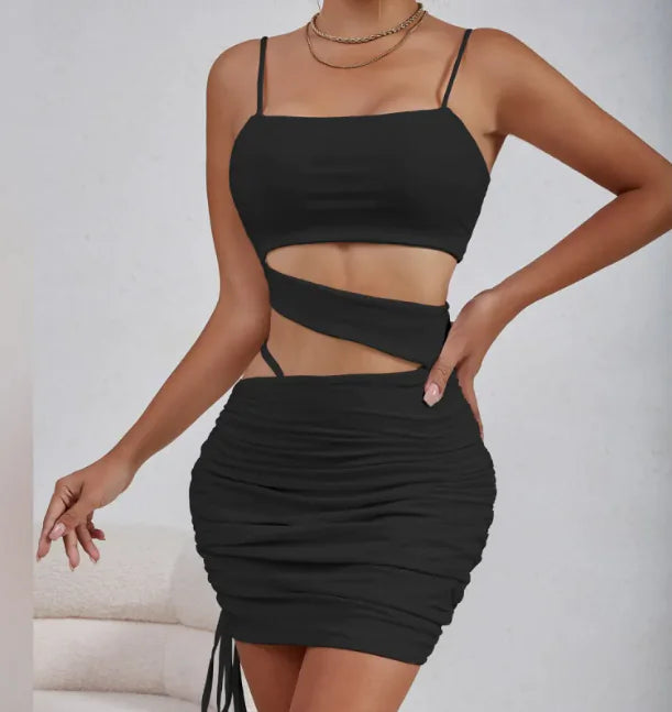 Strappy Pleated Dress