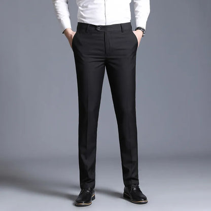 Slim Fit Casual Straight-Leg Suit Trousers