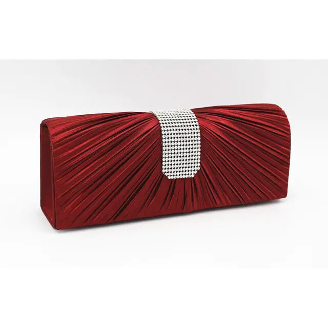 Black Satin Silk Evening Clutch Purse for Women