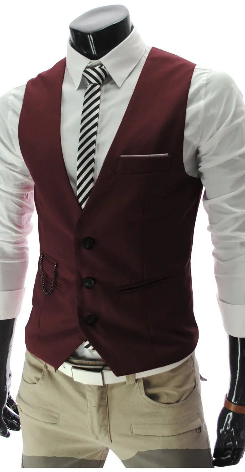 Men's British Slim Casual Suit Waistcoat Vest