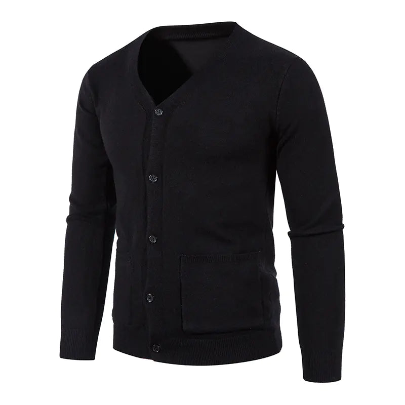 Casual Solid Color Sweater Jacket for Men