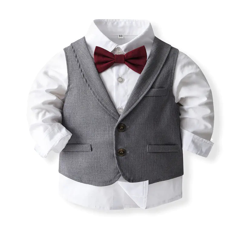 Boys' Formal Suit Set for Autumn Events (3 Pieces)
