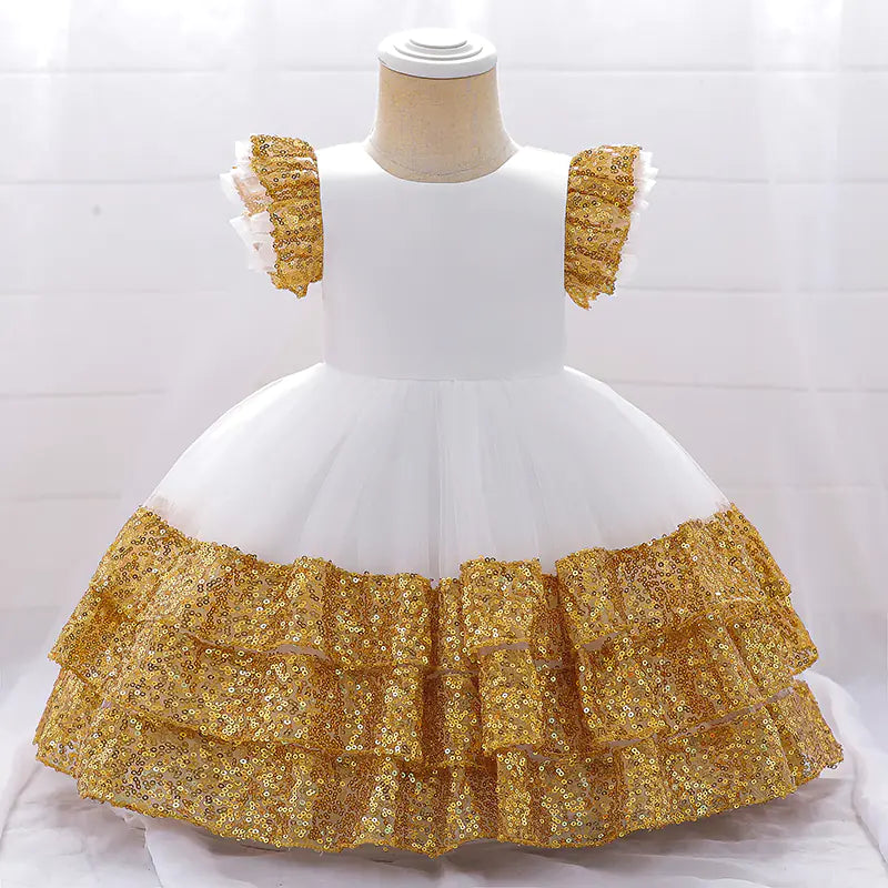 Children's Performance Mesh Sequin Dress